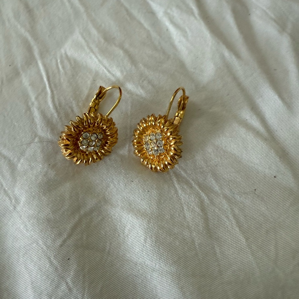MODO Earrings Sunflower with crystal centers